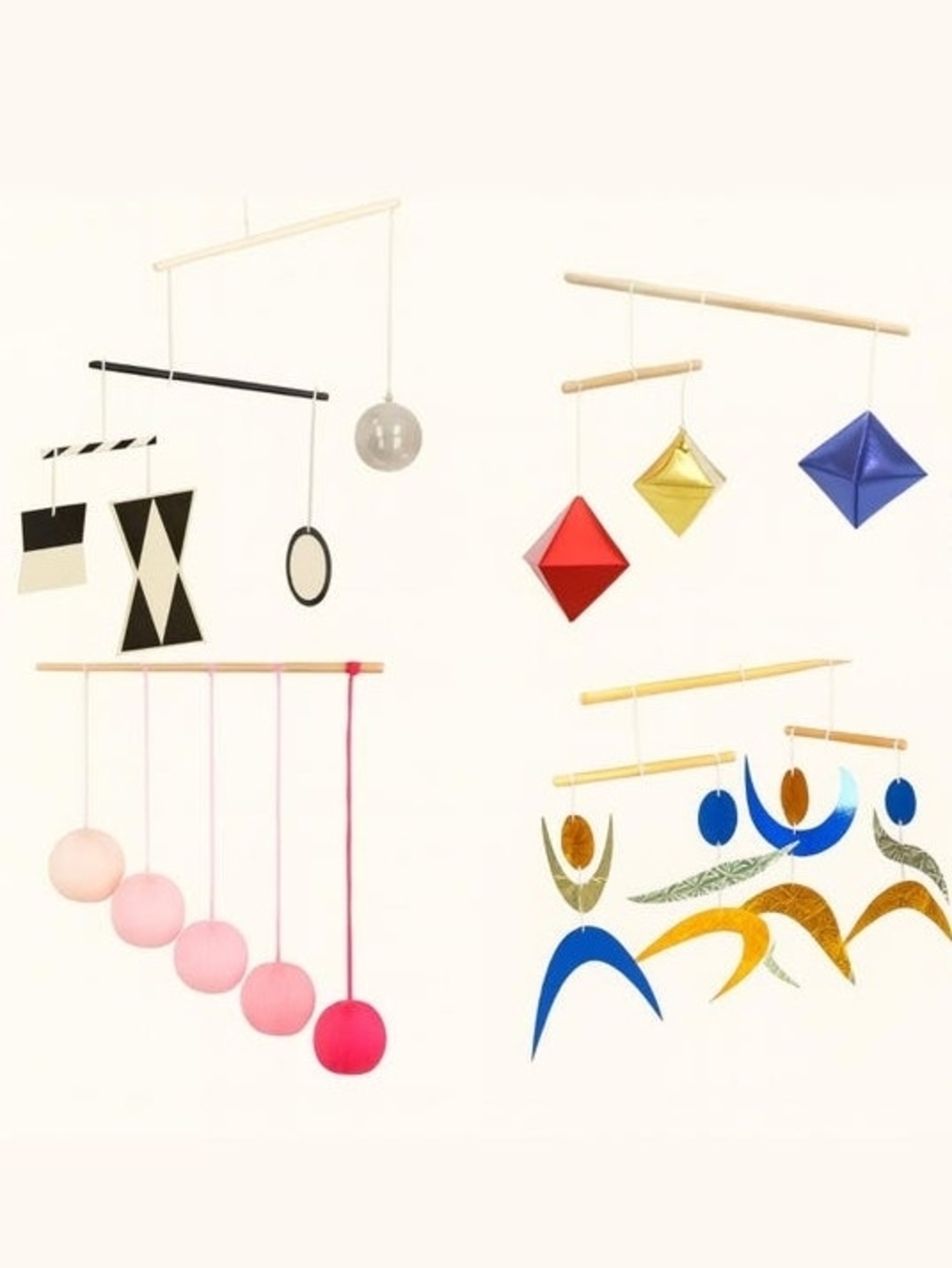 Montessori Baby Mobiles Set Of 4 – Munari, Gobbi, Dancer, Octahedron